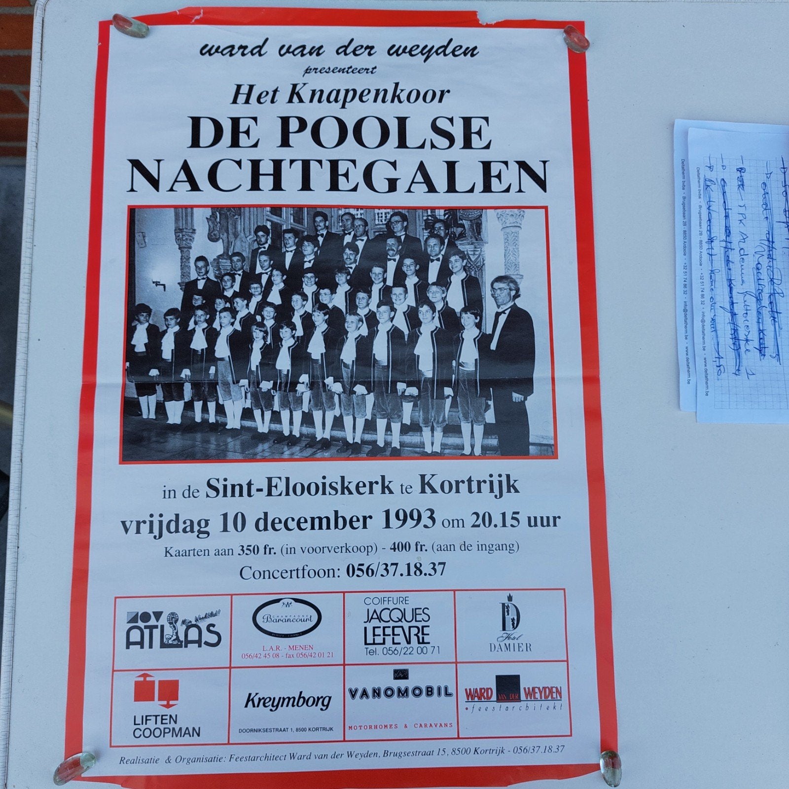 Oude affiche Kortrijk: optreden de Poolse Nachtegalen, Enlèvement ou Envoi