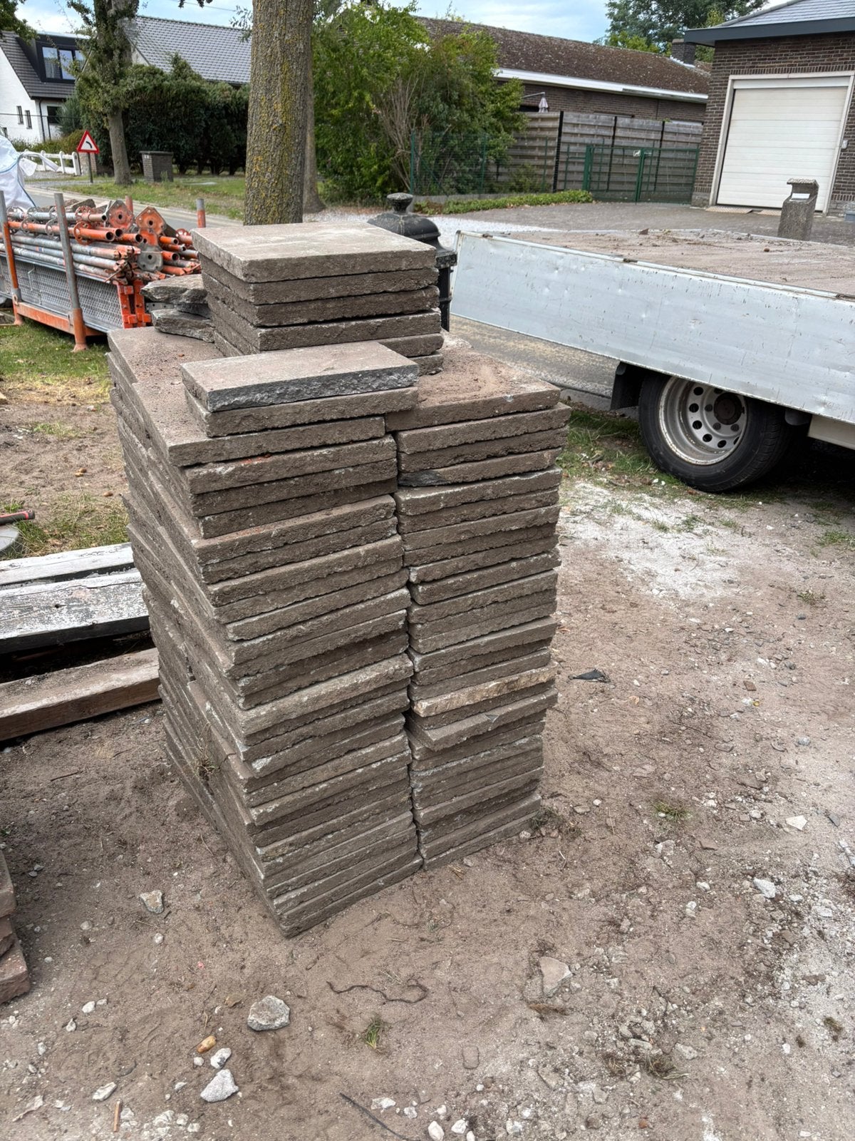 GRATIS - grijze betontegels, Enlèvement, Utilisé