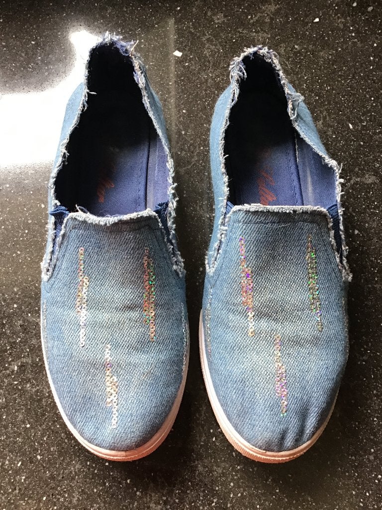 jeanssloffen mt 39, Vêtements | Femmes, Chaussures, Enlèvement ou Envoi, Porté, Espadrilles