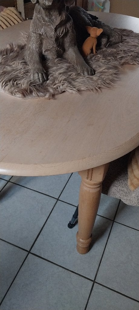 Eetplaats beige masief, Enlèvement, Utilisé, Massief, Moins de 4 chaises
