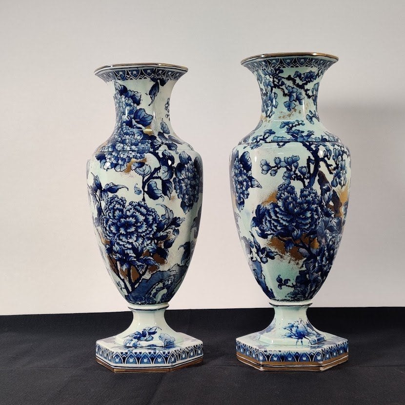 Vases (2) « Hortensia bleu/Hortensia » /Franz Anton Mehlem, Enlèvement