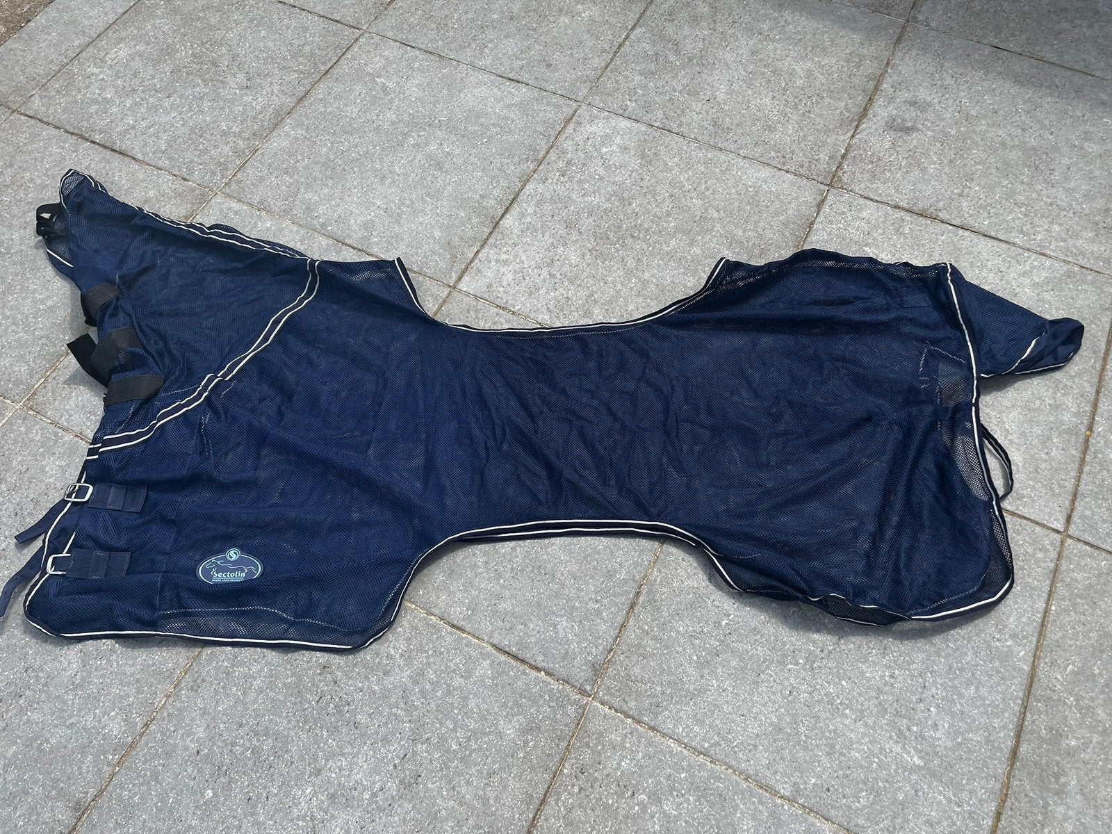 Vliegendeken, Animaux & Accessoires, Chevaux & Poneys | Couvertures & Couvre-reins, Enlèvement ou Envoi, Comme neuf, Bleu, Couverture anti-mouches