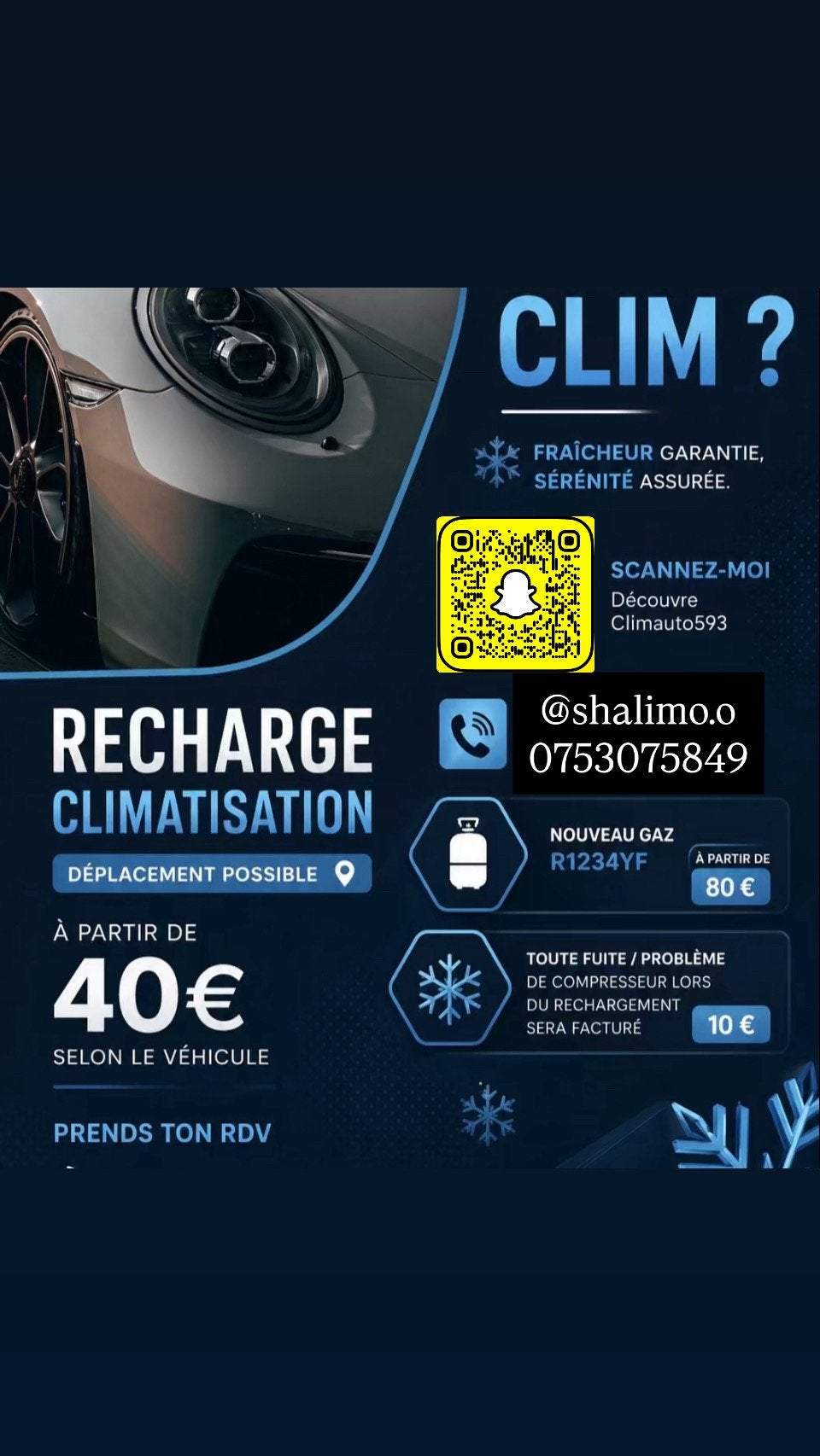 Recharge clim auto, Telecommunicatie, Mobiele telefoons | Oordopjes, Zo goed als nieuw, Ophalen of Verzenden