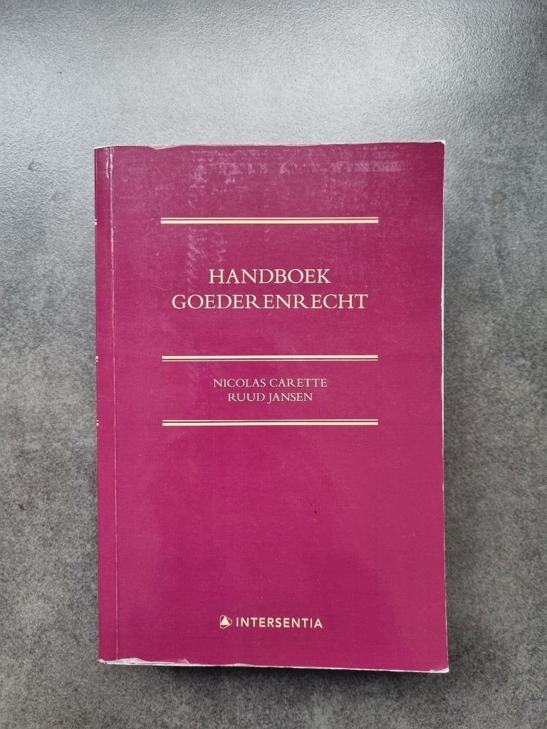 Handboek Goederenrecht, Boeken, Studieboeken en Cursussen, Zo goed als nieuw, Hoger Onderwijs, Ophalen of Verzenden