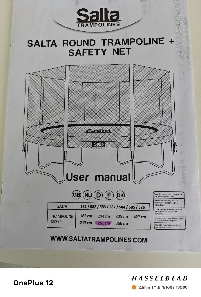 Salta trampoline 250 cm, Ophalen, Gebruikt