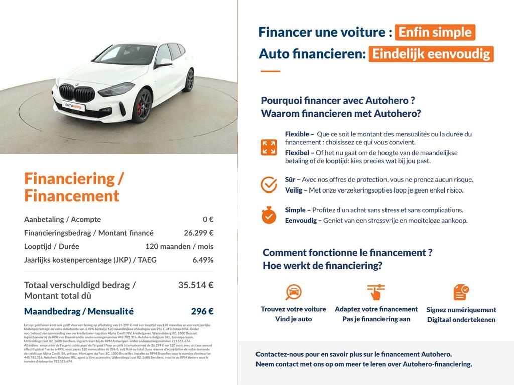 BMW 1 Serie 118 118d M Sport (bj 2022, automaat), 1 Reeks, 1505 kg, Alcantara, Wit