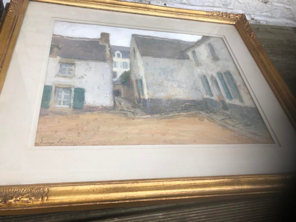 Edgar Farasyn Antwerpen Gemengde techniek op papier, Antiek en Kunst, Kunst | Schilderijen | Klassiek, Ophalen of Verzenden