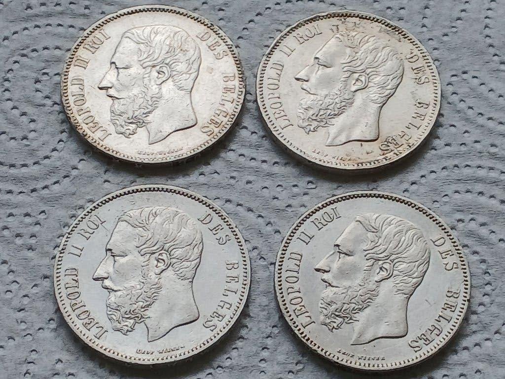 Belgique lot de 4 pièces en argent Léopold II  SUP, Enlèvement ou Envoi, Argent, Argent