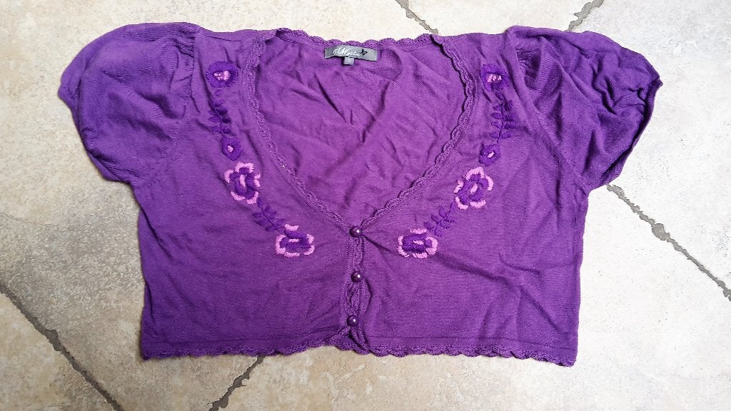 GRATIS: Nieuwe retro bolero mt Large, Zara, Paars, Maat 42/44 (L), Nieuw