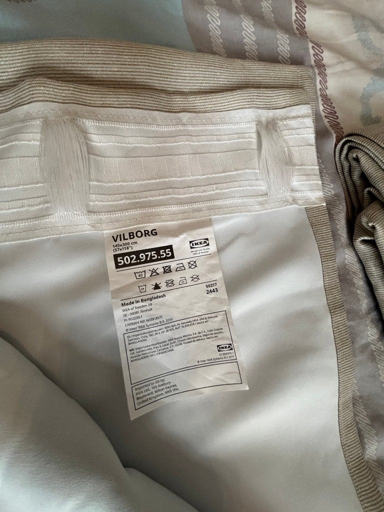 Set Gordijnen beige - Vilborg, 300 cm, Beige, 145 cm, Ophalen of Verzenden