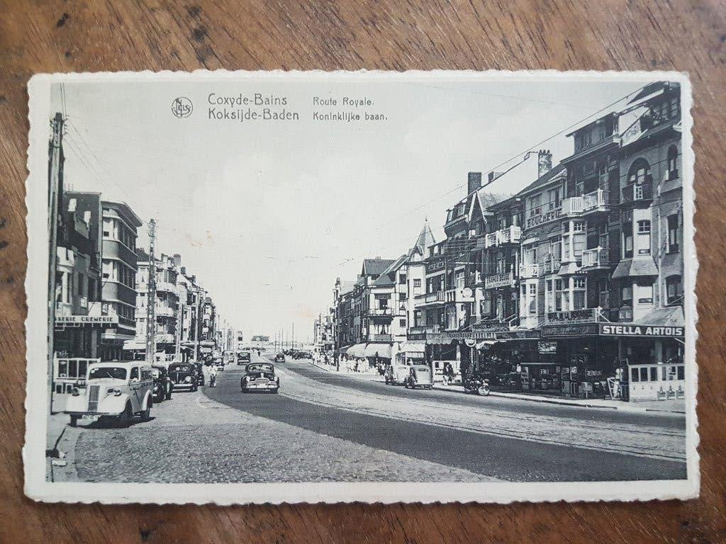 Postkaart Koksijde Coxyde Koninklijke baan, Verzamelen, Postkaarten | België, Ophalen of Verzenden, 1940 tot 1960, Gelopen, West-Vlaanderen