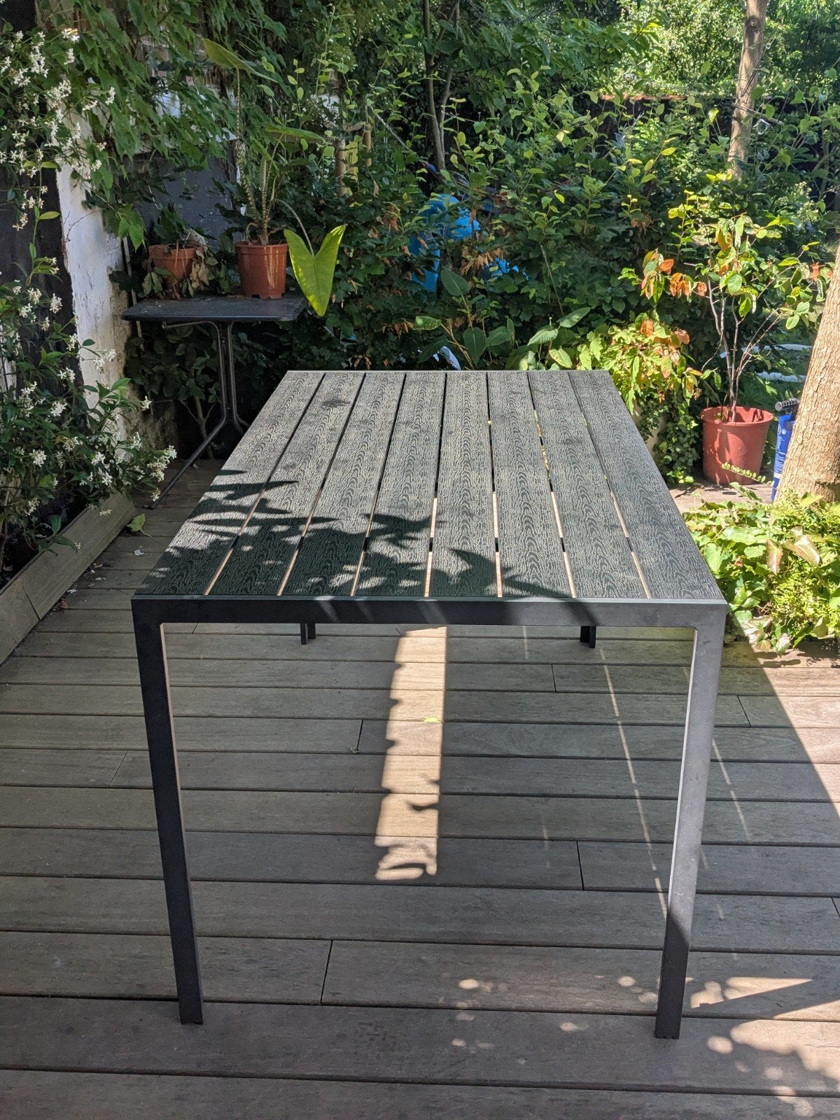 zwarte tuintafel compact en licht, Jardin & Terrasse, Tables de jardin, Aluminium, Enlèvement