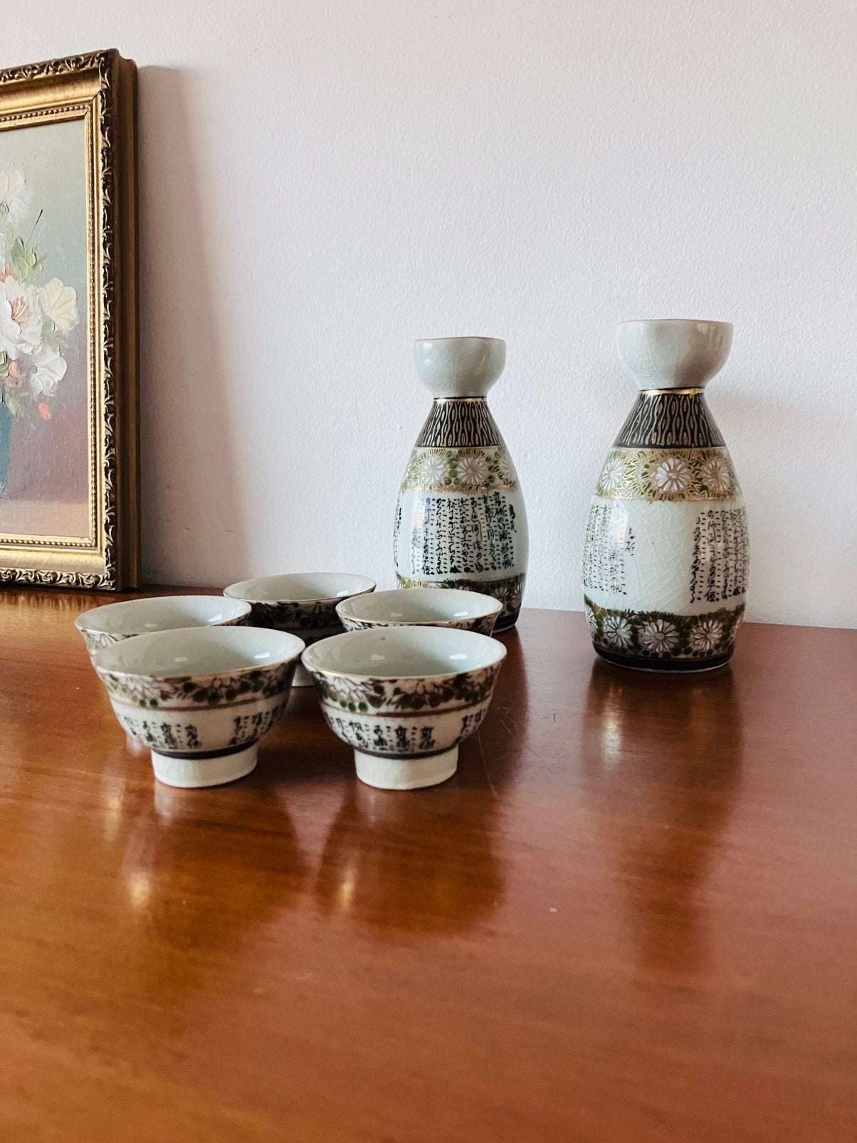 Japanse vintage Kutani sake-set, Enlèvement