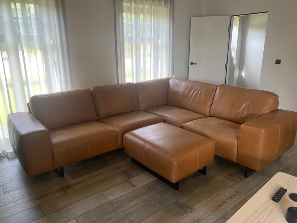 Lederen hoeksalon met poef, Enlèvement, Comme neuf