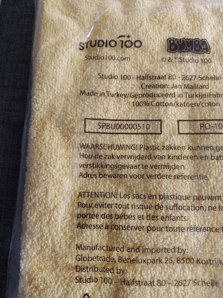Bumba badjas nieuw baby peuter studio 100, Kinderen en Baby's, Ophalen of Verzenden, Nieuw