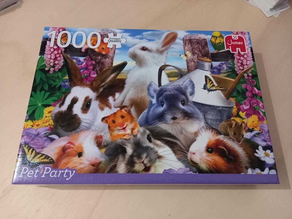 Puzzle Jumbo 1000 pièces - Pet party, Enlèvement ou Envoi, 500 à 1500 pièces, Utilisé, Puzzle