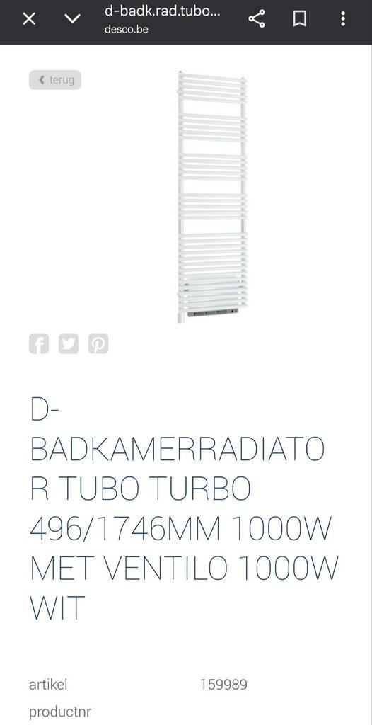 Elektrische verwarming Desco Tubo, Enlèvement, Radiateur