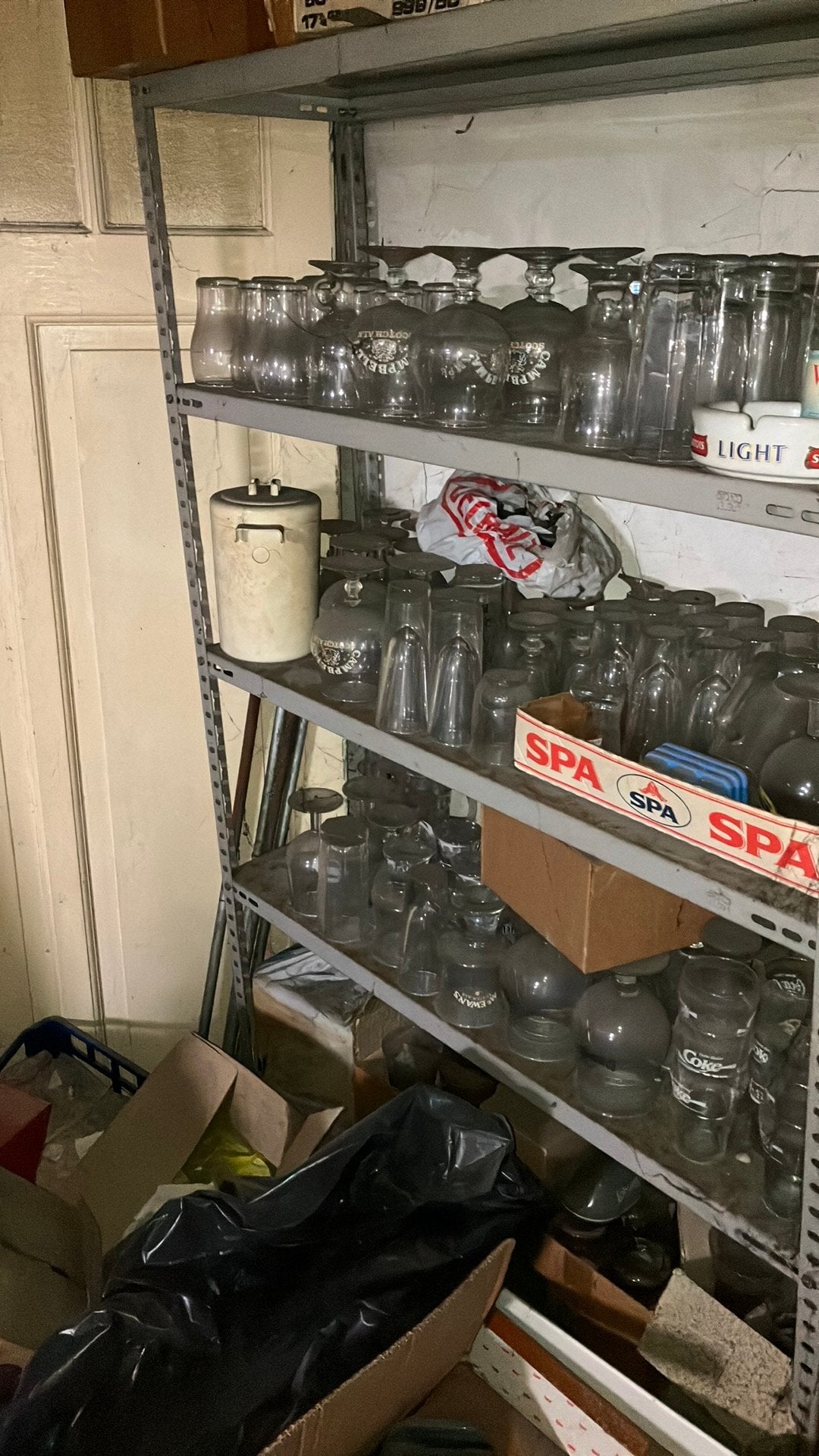 Stock oude caféglazen (>-150 stuks), Ophalen, Gebruikt