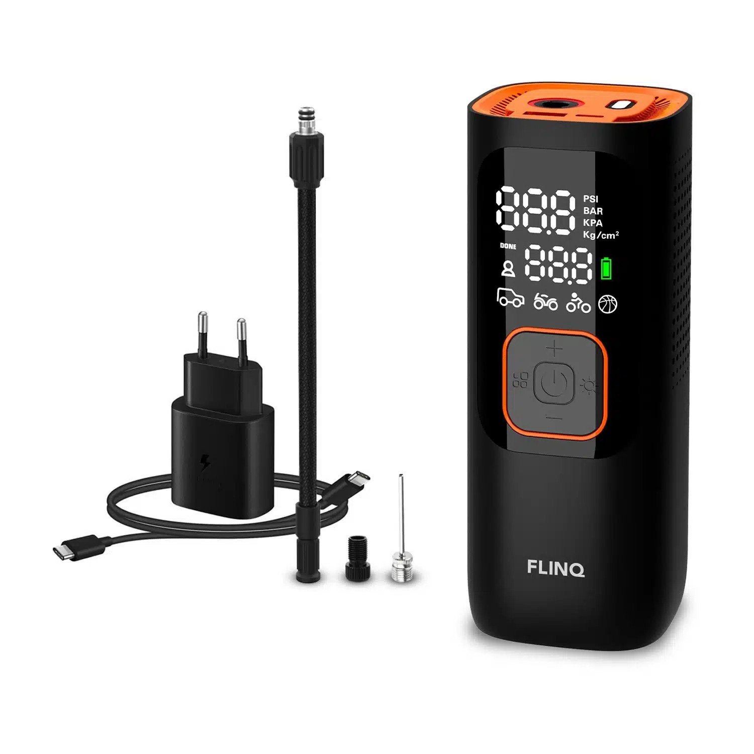 Flinq premium draadloze lucht compressor, Doe-het-zelf en Bouw, Compressors, Ophalen of Verzenden, Zo goed als nieuw, Olievrij