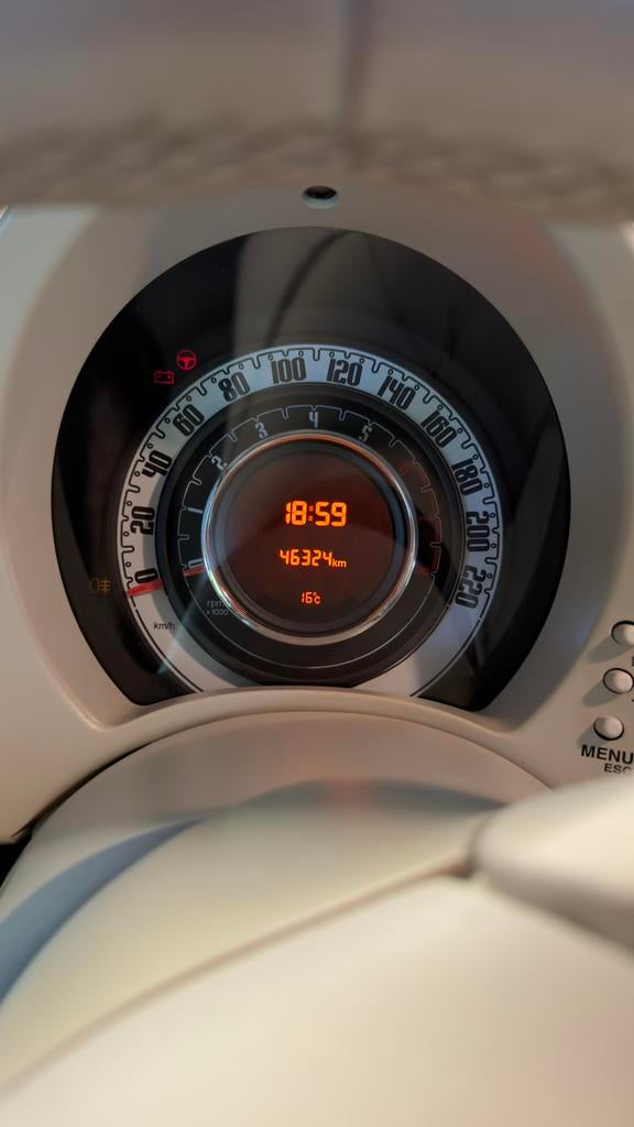 Nette Fiat 500 met weinig km op de teller, Auto's, Automaat, Euro 5, Stof, 875 cc