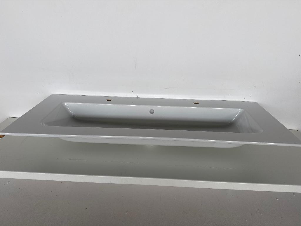 Lavabo meubelwastafel 122x46 cm* wit met 2 kraangaten* Nieuw, Doe-het-zelf en Bouw, Ophalen, Nieuw, Wastafel