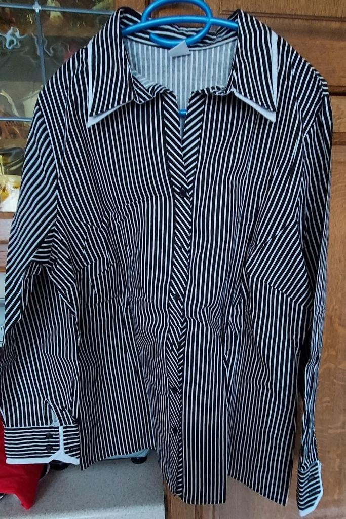 Chemisier dame blanc et noir 46 48 neuf, Vêtements | Femmes, Enlèvement ou Envoi, Comme neuf, Blanc