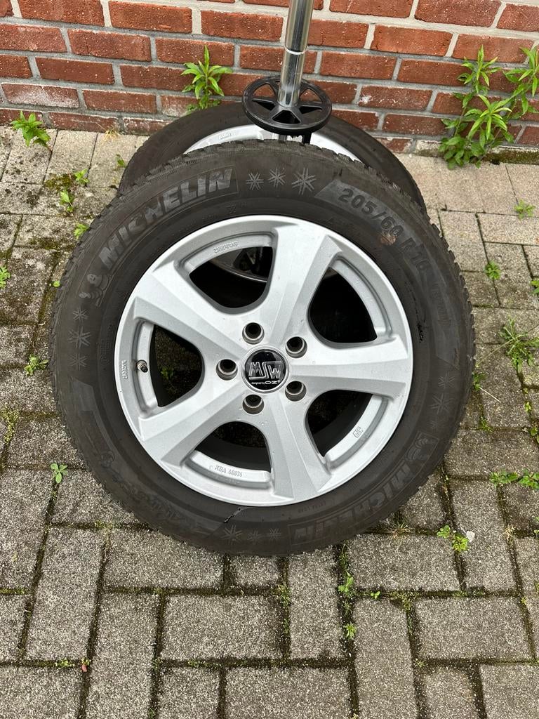 Compleete set velgen met 4seizoen Michelin, Ophalen, 16 inch, Banden en Velgen, Nieuw