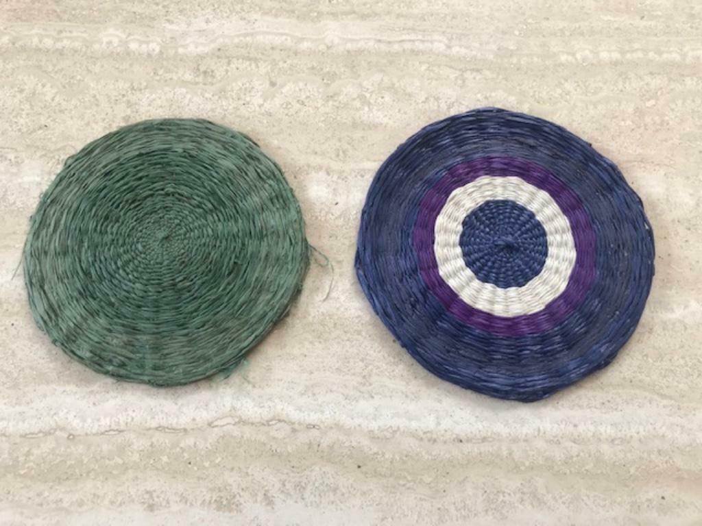 2 Handgemaakte raffia onderleggers (zn3412), Ophalen of Verzenden, Zo goed als nieuw