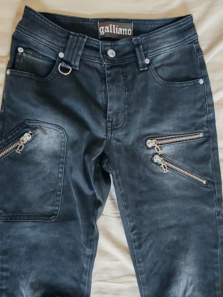 GALLIANO Vintage jeans maat XS met hoge taille, Ophalen of Verzenden, Zo goed als nieuw