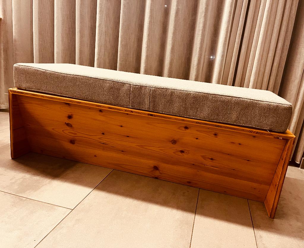 10 houten zitblokken met kussen, Huis en Inrichting, Ophalen, Zo goed als nieuw, Rechthoekig