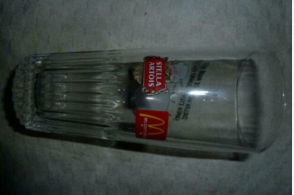 #G bier glas STELLA ARTOIS - MC DONALD 'S Zullen we samen..., Ophalen of Verzenden, Nieuw, Bierglas