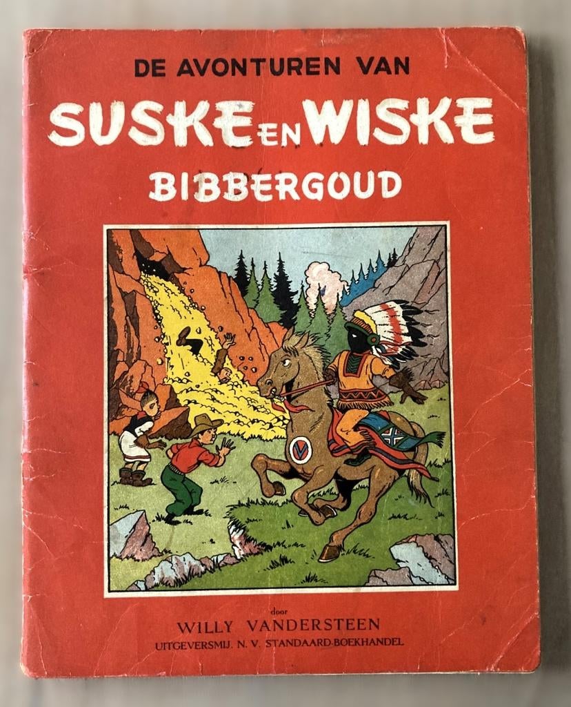 Suske en Wiske nr. 8 - Bibbergoud - 1ste druk 1950, Boeken, Gelezen, Willy Vandersteen, Eén stripboek, Ophalen of Verzenden