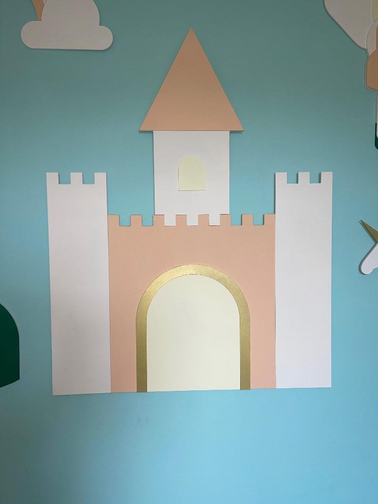Beschilderd houten kasteel - Designer wanddecoratie - Nieuw, Ophalen, Nieuw, Wanddecoratie