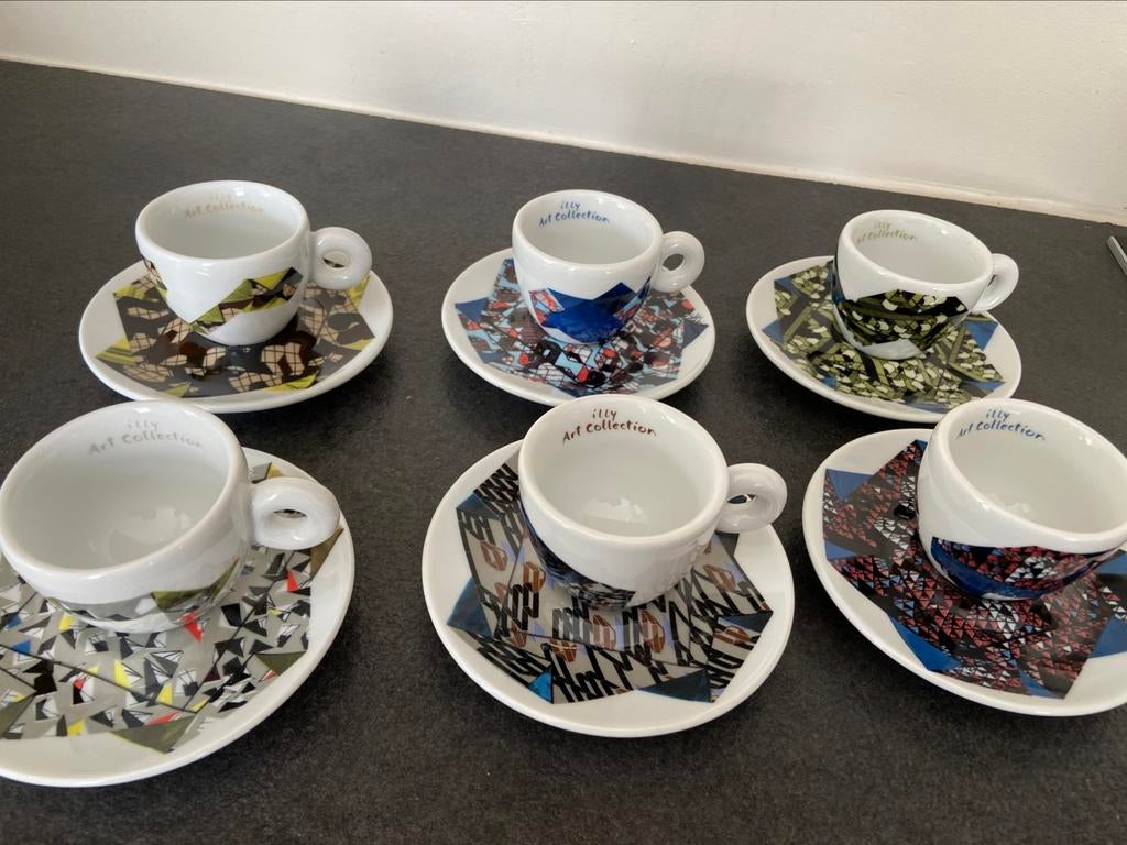 6 espresso cups en bordjes ILLY 2007 Michael Beutler Origami, Enlèvement, Neuf