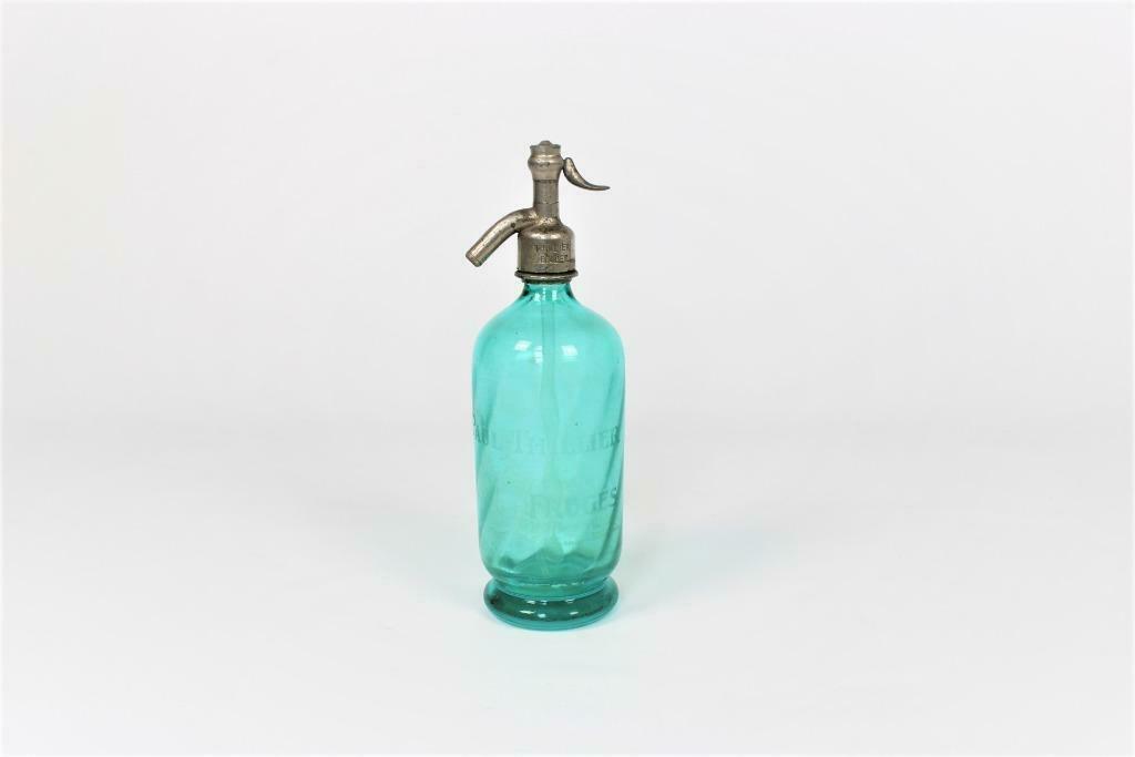 Bouteille siphon à eau en verre bleu, Enlèvement ou Envoi
