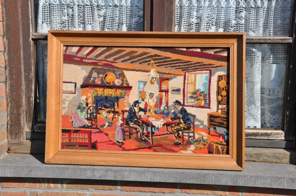 cadre tapisserie les bretons a table, Ophalen of Verzenden