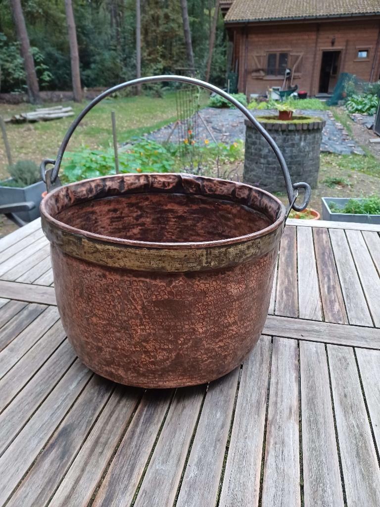 Koperen ketel, 80 jaar oud. 42cm diameter. 50€, Enlèvement, Cuivre