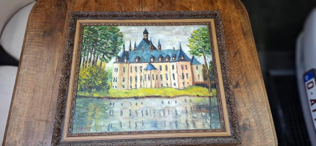 kasteel schilderij  h.v.d. wilt, Antiek en Kunst, Ophalen of Verzenden