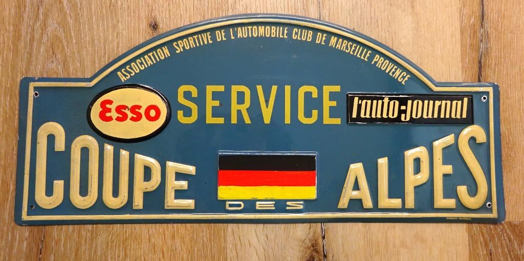 Plaque rallye Service Coupe des Alpes 1963 Böhringer, Enlèvement ou Envoi, Comme neuf, Voitures