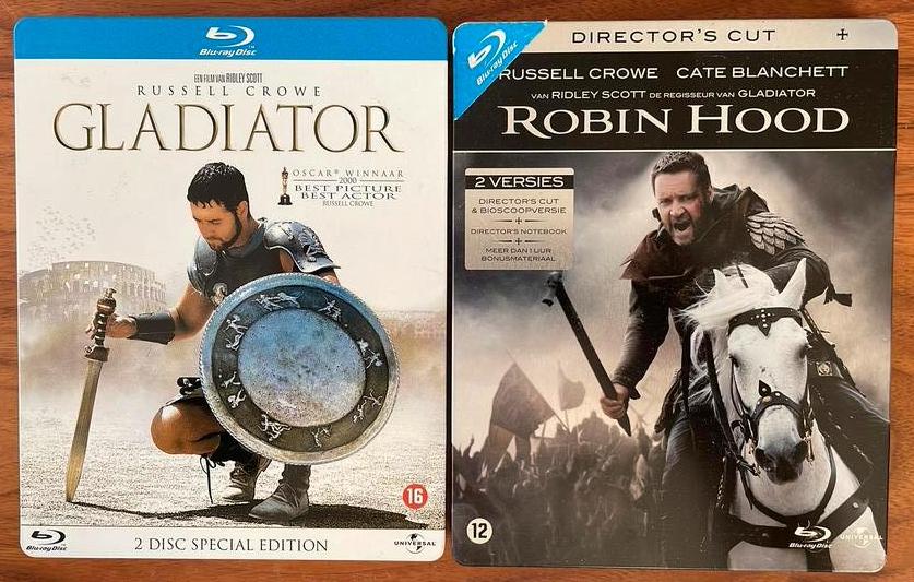 2 steelbook blu-ray Gladiator - Robin Hood, Ophalen of Verzenden, Zo goed als nieuw