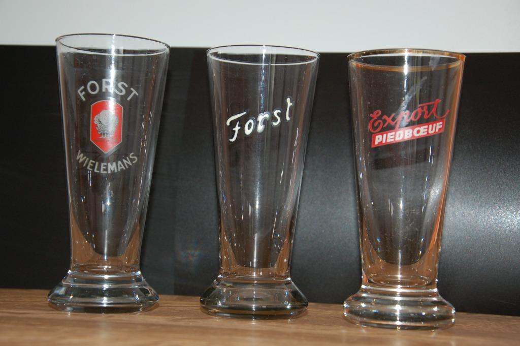 Glazen Forst Wielemans - Emaille, Verzamelen, Biermerken, Ophalen of Verzenden, Gebruikt, Glas of Glazen, Overige merken