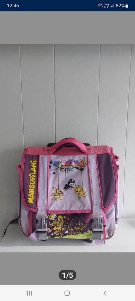 Marsupilami boekentas op wielen, Ophalen, Zo goed als nieuw, Aktetas of Boekentas