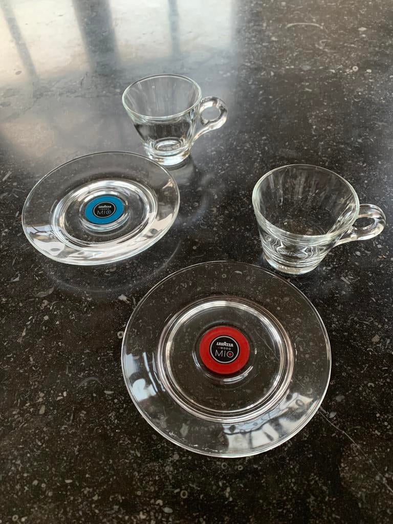 Set Lavazza A modo mio espresso kopjes, Nieuw, Ophalen of Verzenden, Glas, Effen