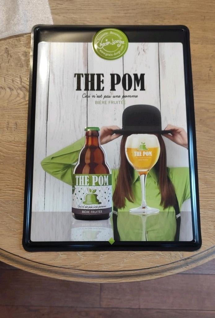 De metalen plaat van Pom Grain d'Orge Brewery. Gloednieuw., Ophalen of Verzenden, Nieuw