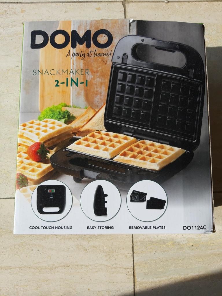 Domo snackmaker 2-in 1 zwart nieuw, Ophalen, Nieuw