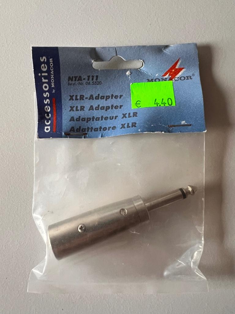 Monacor Jack / XLR Adaptor, Ophalen of Verzenden, Nieuw, Apparatuur
