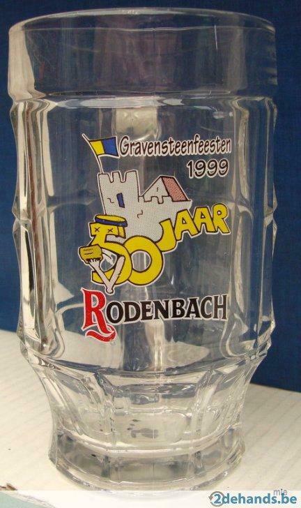 Bier brouwerij kroes glas Rodenbach 1999 gravensteen 50 jaar, Verzamelen, Ophalen of Verzenden, Gebruikt