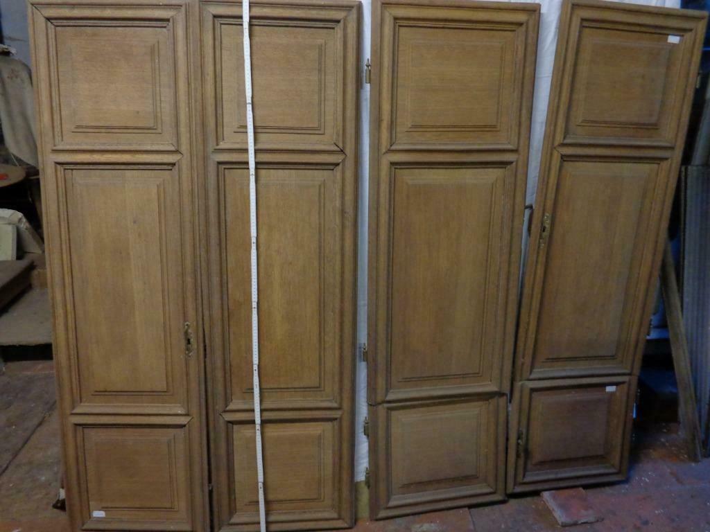 6 portes de placard ou meuble en chêne, d'époque 18ème, Antiquités & Art, Curiosités & Brocante, Enlèvement