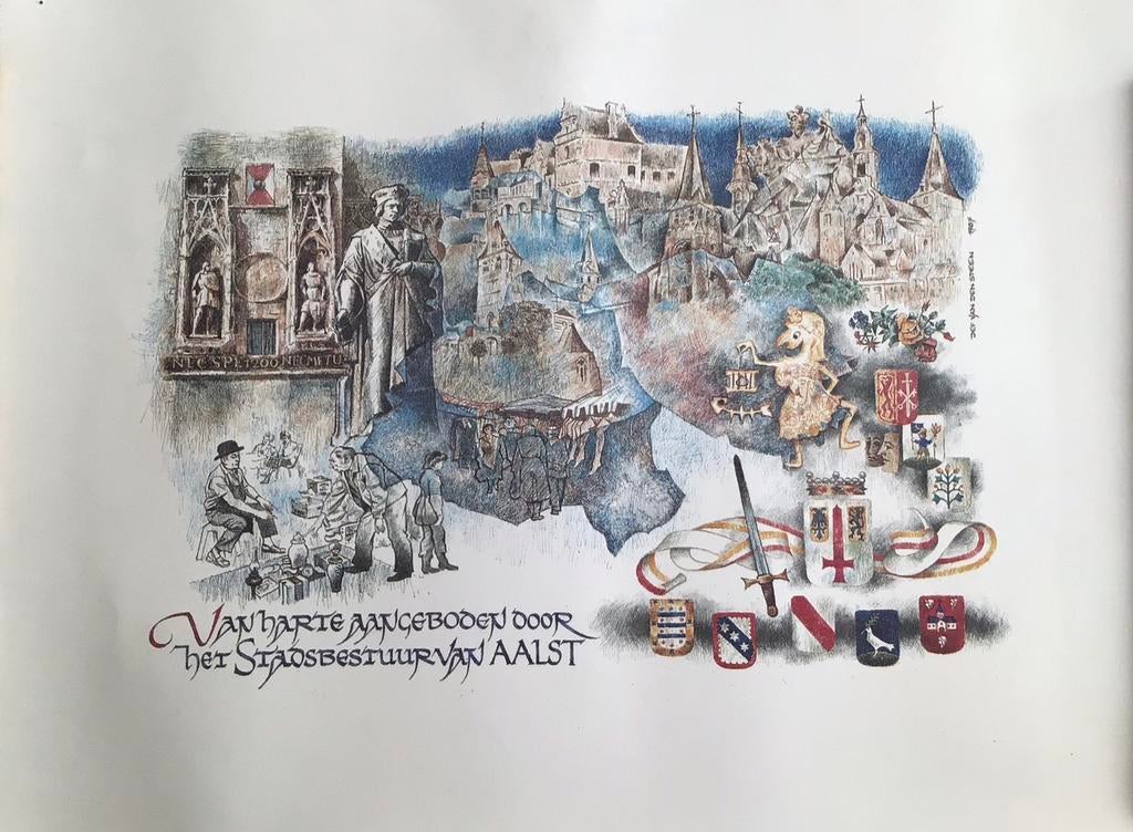 Van harte aangeboden door het stadsbestuur van Aalst,1987., Ophalen of Verzenden