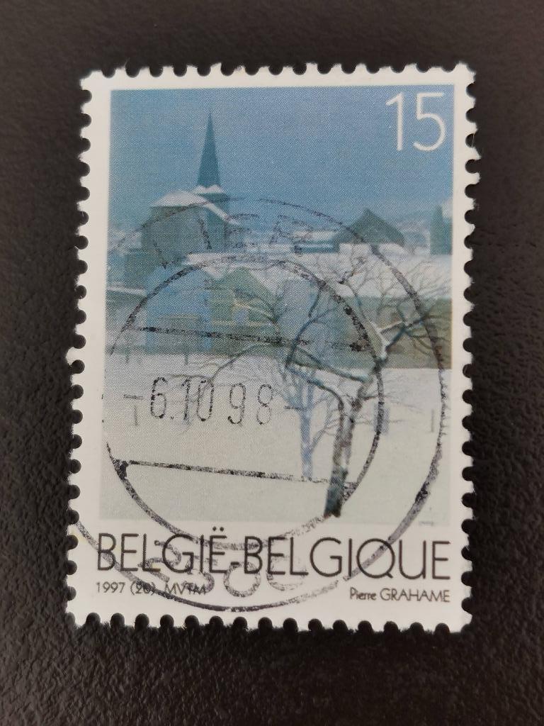 Belgique 1997 - Noël, paysage enneigé, église, Enlèvement ou Envoi, Affranchi, Noël